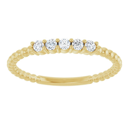 1/6 Ctw Lab-Grown Diamond Stackable Ring - Yellow Gold