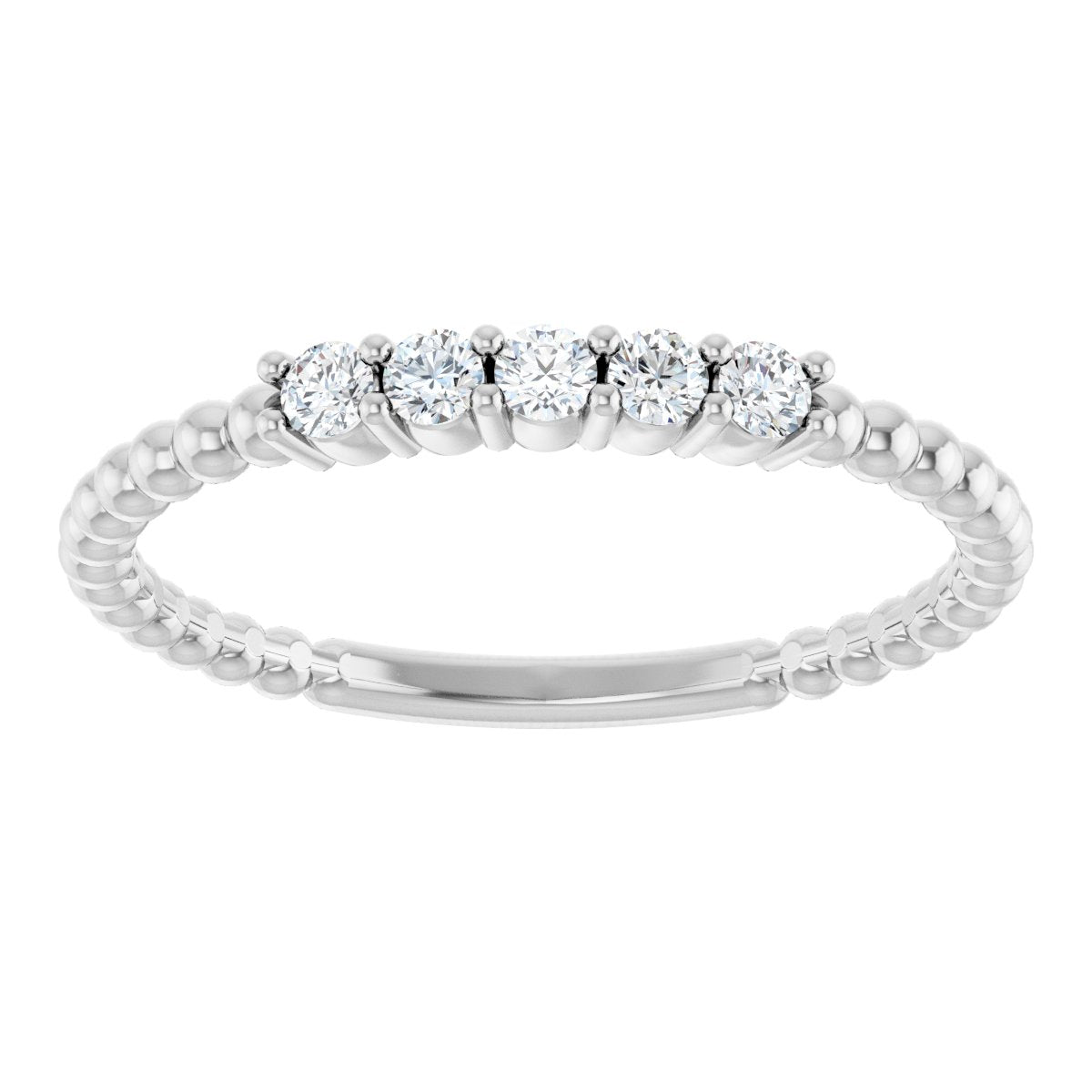 1/6 Ctw Lab-Grown Diamond Stackable Ring - White Gold