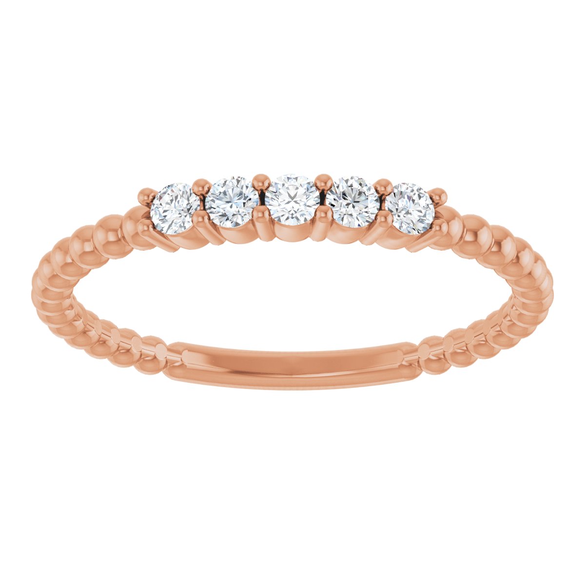 1/6 Ctw Lab-Grown Diamond Stackable Ring - Rose Gold