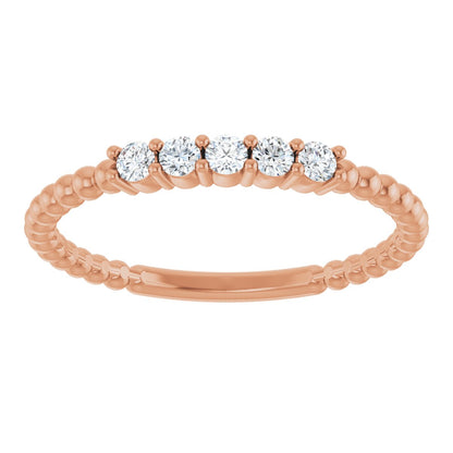 1/6 Ctw Lab-Grown Diamond Stackable Ring - Rose Gold