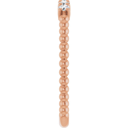 1/6 Ctw Lab-Grown Diamond Stackable Ring - Rose Gold