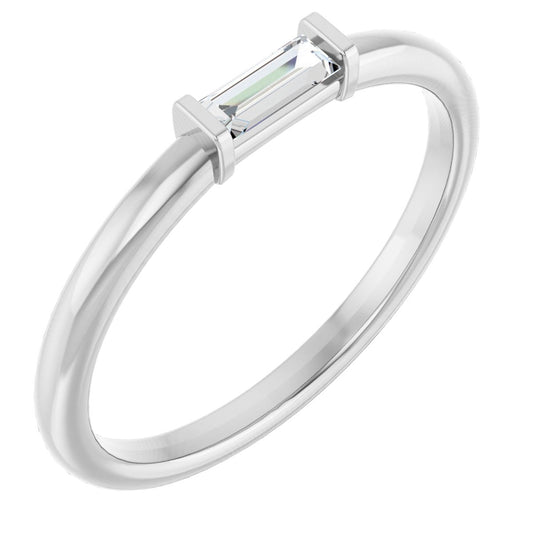 1/6 Ctw Lab-Grown Diamond Stackable Ring - White Gold