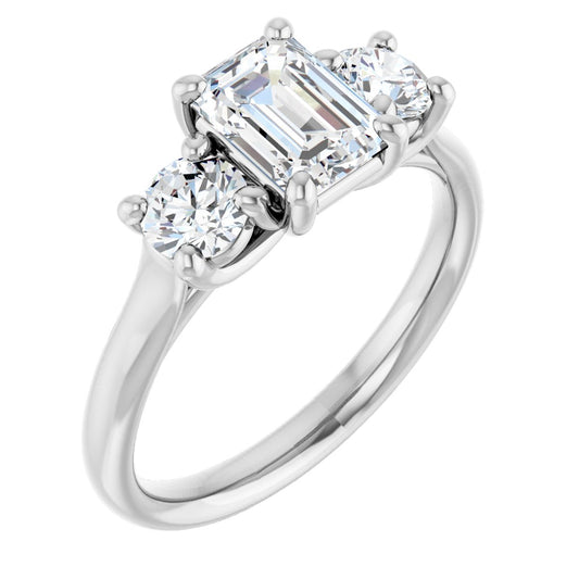 1 9/10 Ctw Emerald Lab-Grown Diamond Engagement Ring