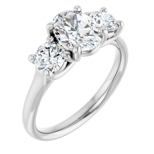 1 3/4 Ctw Oval Lab-Grown Diamond Engagement Ring