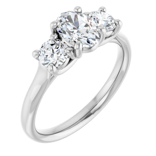 1 1/3 Ctw Oval Lab-Grown Diamond Engagement Ring