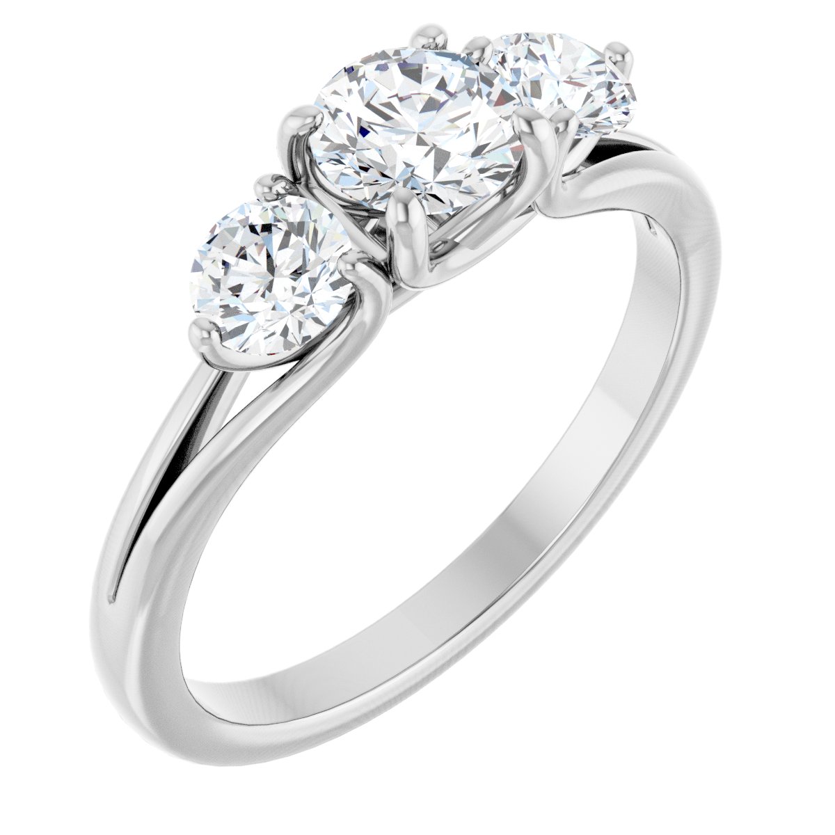 1/2 Ctw Lab-Grown Diamond Three-Stone Engagement Ring