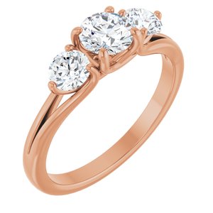 1 Ctw Lab-Grown Diamond Three-Stone Engagement Ring