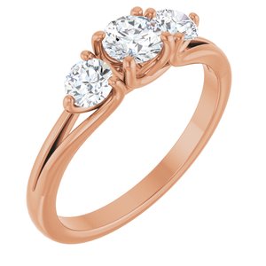 3/4 Ctw Natural Diamond Three-Stone Engagement Ring
