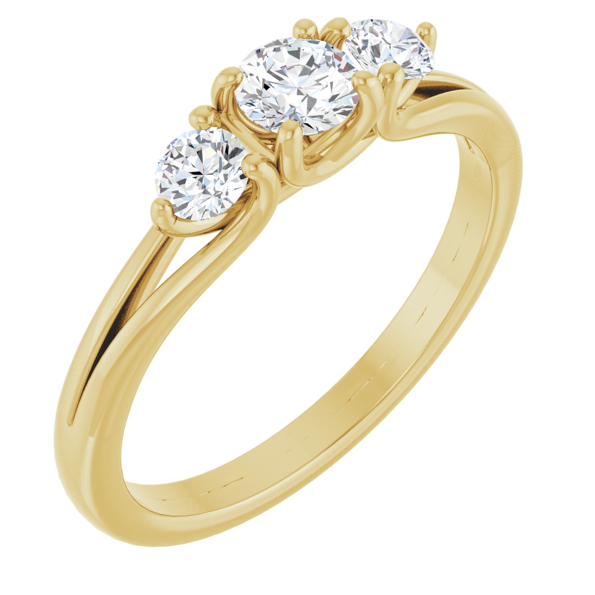 1/2 Ctw Natural Diamond Three-Stone Engagement Ring