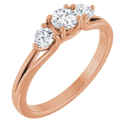 1/2 Ctw Natural Diamond Three-Stone Engagement Ring