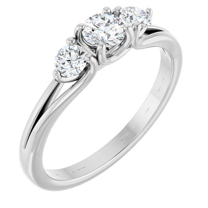 1/2 Ctw Natural Diamond Three-Stone Engagement Ring