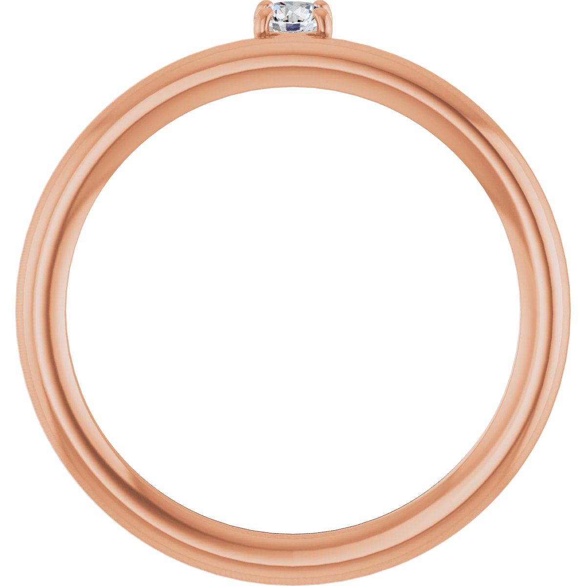 1/10 Ct Lab-Grown Diamond Stackable Ring - Rose Gold