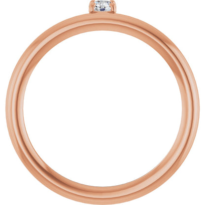 1/10 Ct Lab-Grown Diamond Stackable Ring - Rose Gold