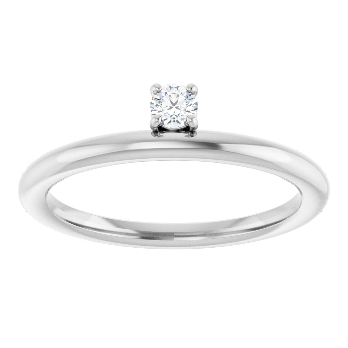 1/10 Ct Lab-Grown Diamond Stackable Ring - White Gold