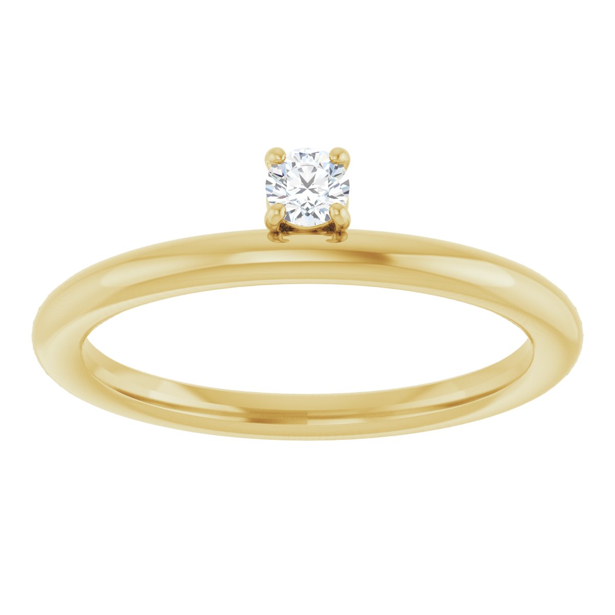 1/10 Ct Lab-Grown Diamond Stackable Ring - Yellow Gold