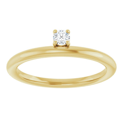1/10 Ct Lab-Grown Diamond Stackable Ring - Yellow Gold