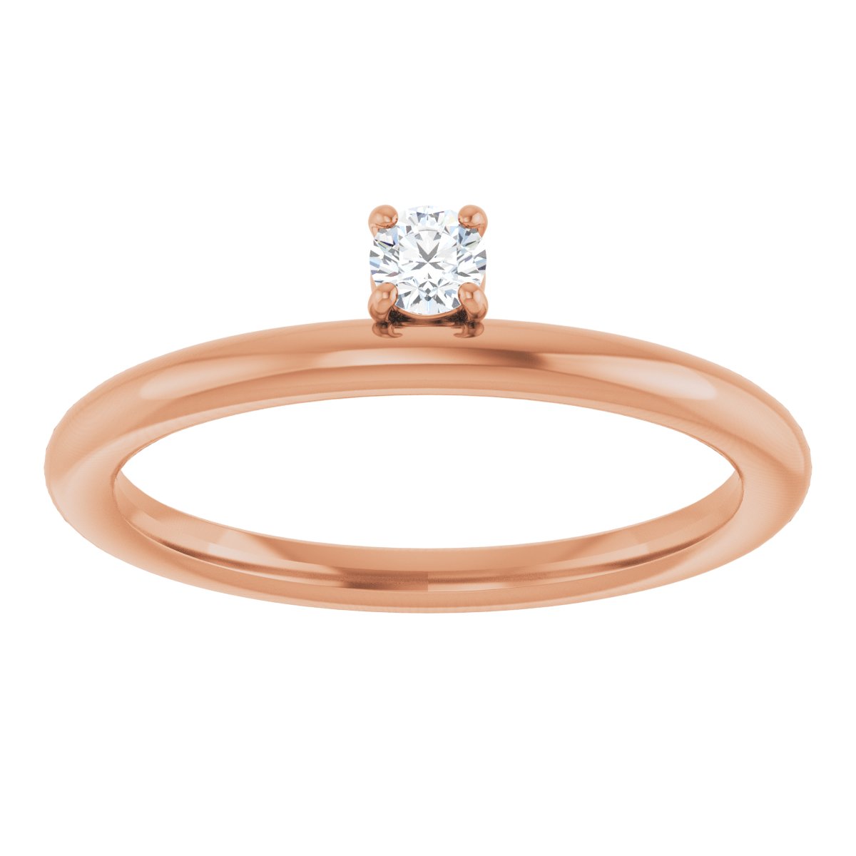1/10 Ct Lab-Grown Diamond Stackable Ring - Rose Gold