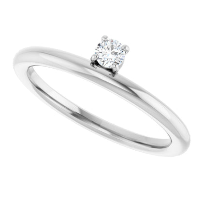 1/10 Ct Lab-Grown Diamond Stackable Ring - White Gold