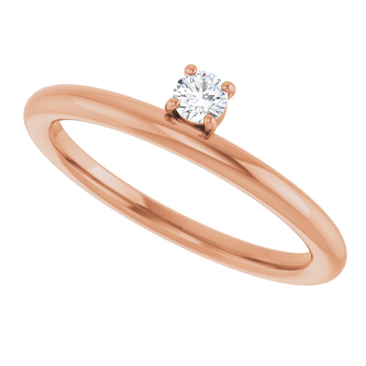 1/10 Ct Lab-Grown Diamond Stackable Ring - Rose Gold