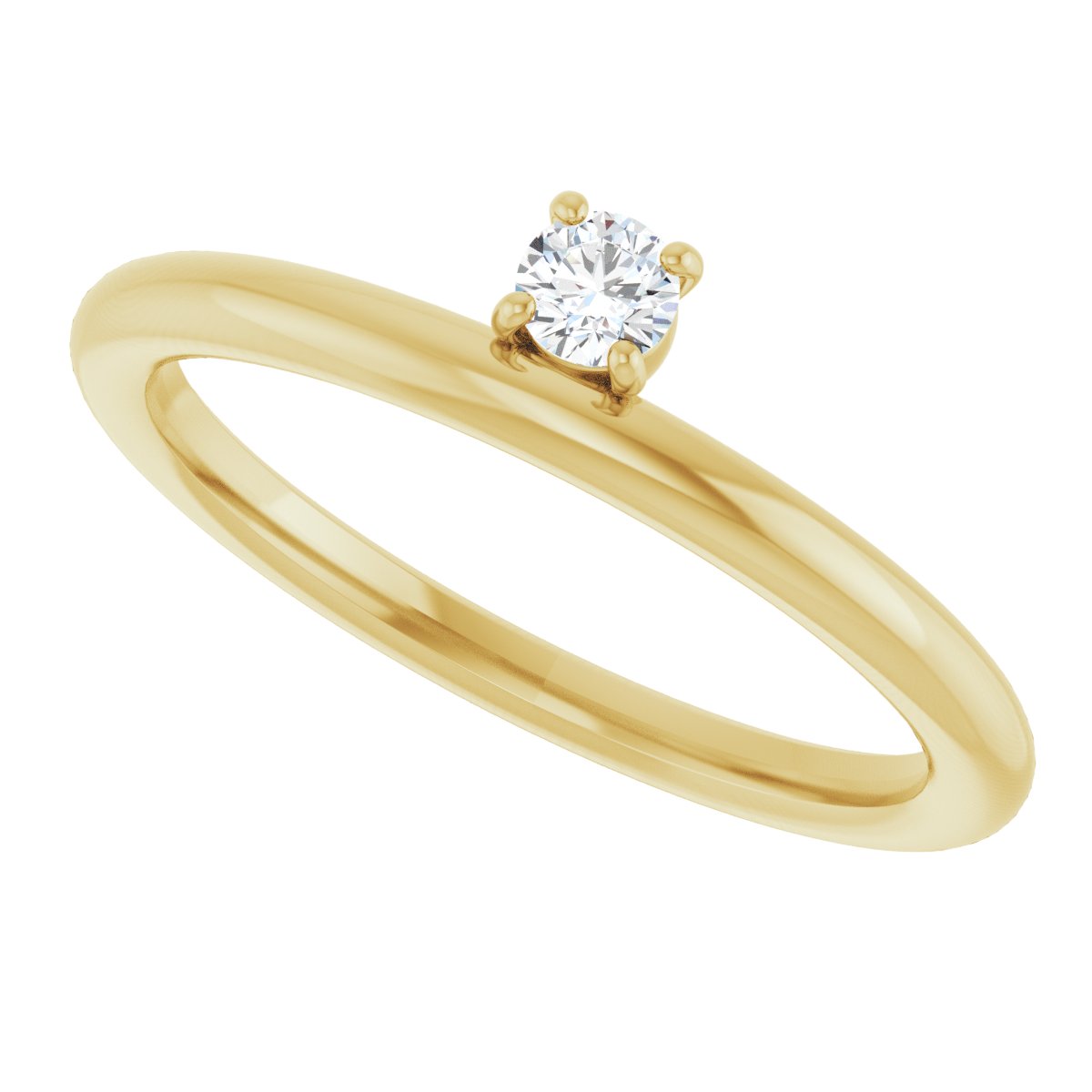1/10 Ct Lab-Grown Diamond Stackable Ring - Yellow Gold