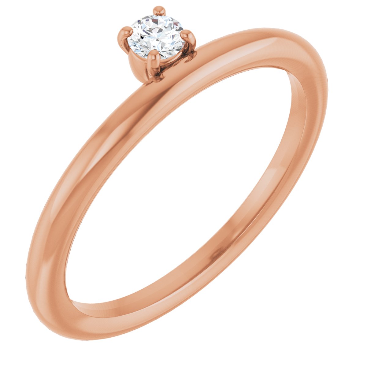 1/10 Ct Lab-Grown Diamond Stackable Ring - Rose Gold