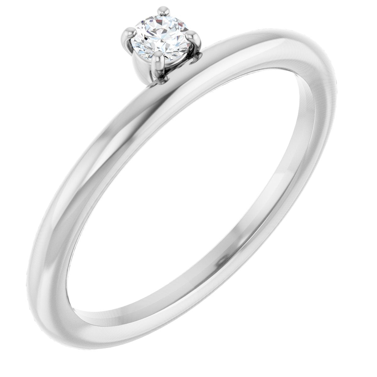 1/10 Ct Lab-Grown Diamond Stackable Ring - White Gold