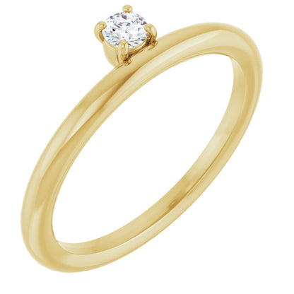 1/10 Ct Lab-Grown Diamond Stackable Ring - Yellow Gold