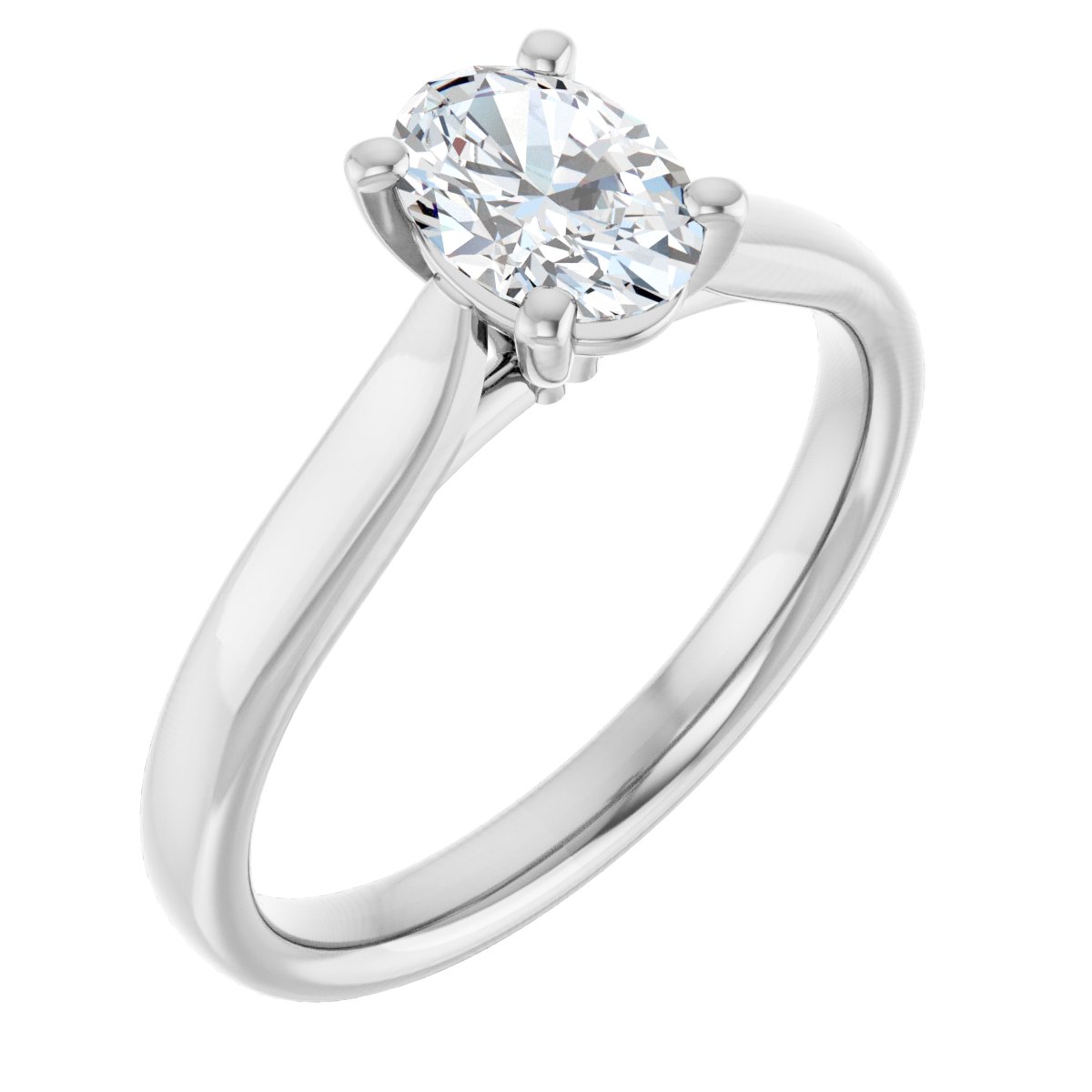 3/4 Ctw Oval Lab-Grown Diamond Engagement Ring
