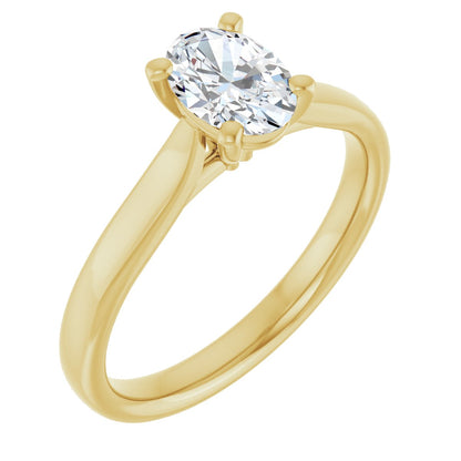 3/4 Ctw Oval Lab-Grown Diamond Engagement Ring