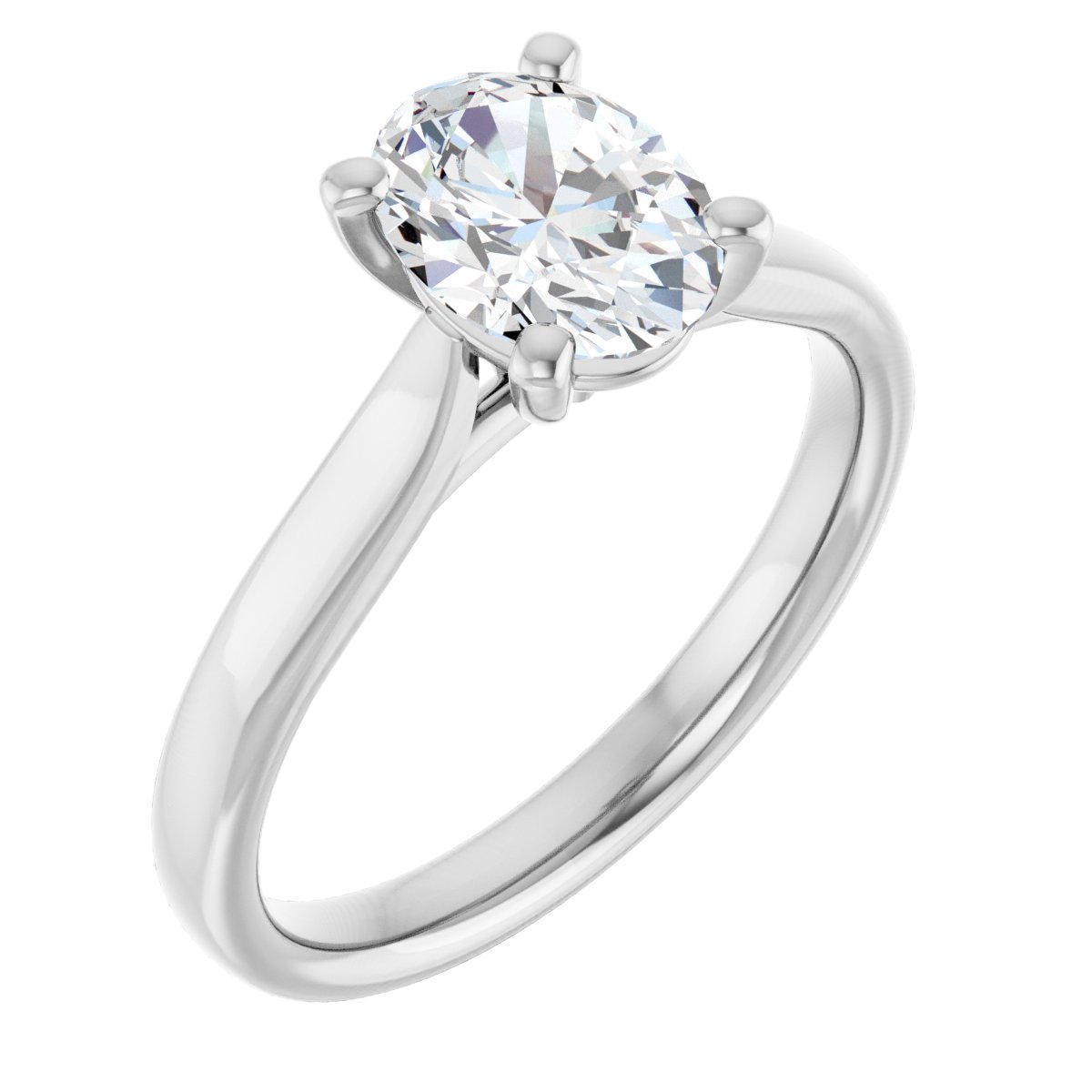 1 Ctw Oval Lab-Grown Diamond Engagement Ring