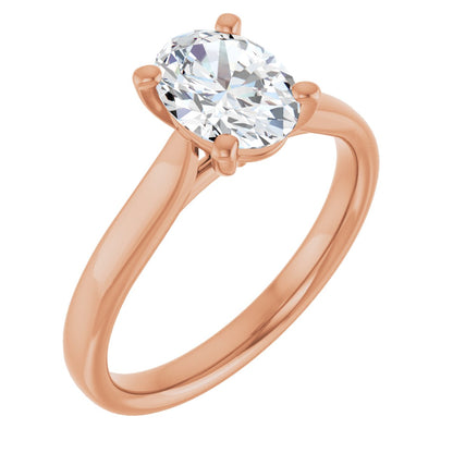 1 Ctw Oval Lab-Grown Diamond Engagement Ring