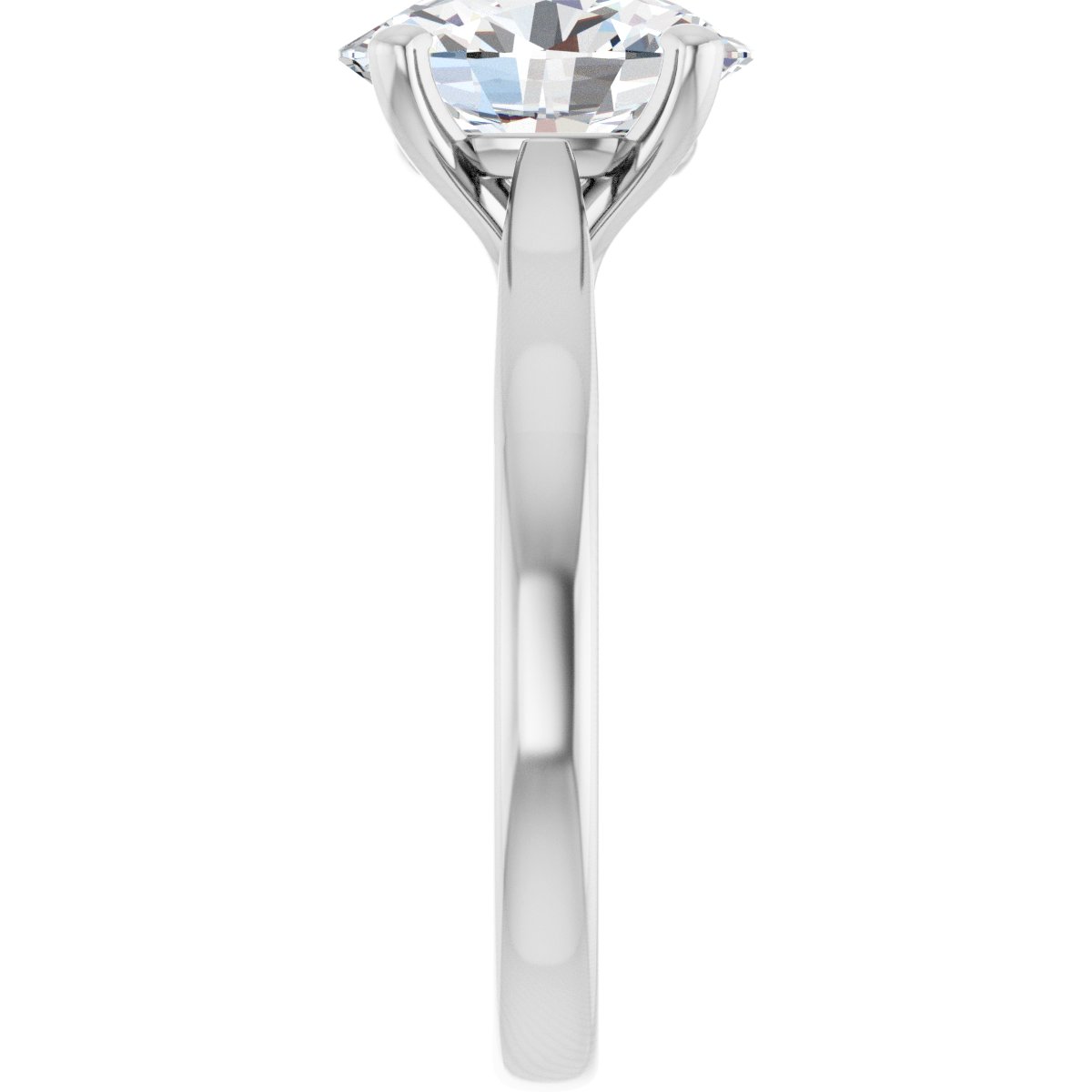 2 1/6 Ctw Oval Lab-Grown Diamond Engagement Ring - White Gold - Lab Grown Diamond