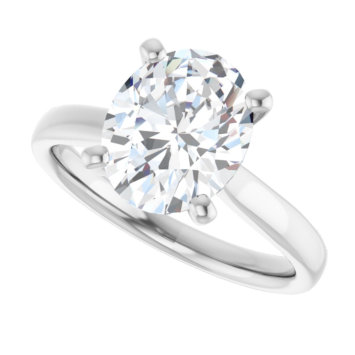 2 1/2 Ctw Emerald Lab-Grown Diamond Engagement Ring - White Gold - Lab Grown Diamond
