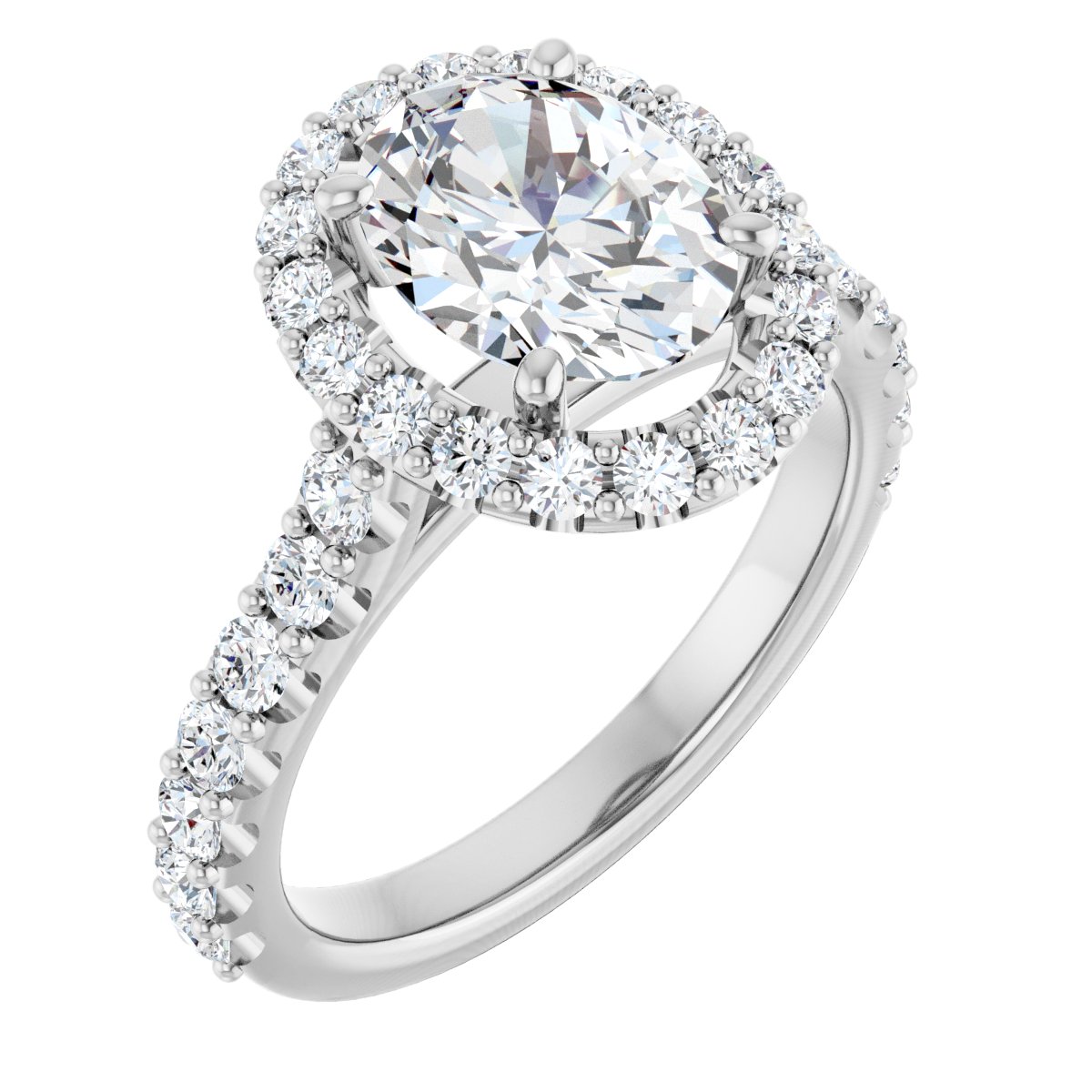 2 1/3 Ctw Oval Lab-Grown Diamond Engagement Ring