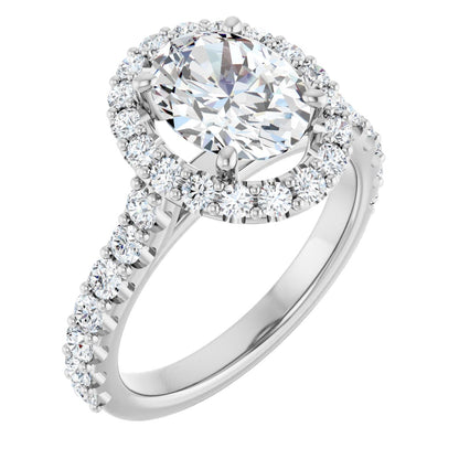 2 1/3 Ctw Oval Lab-Grown Diamond Engagement Ring