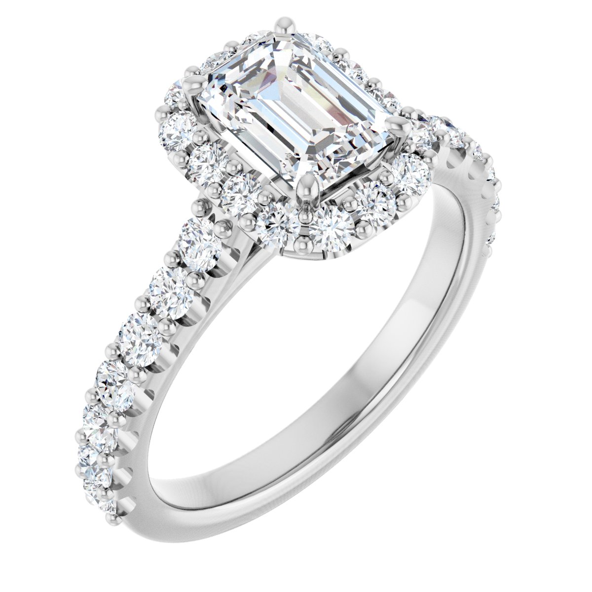 2 Ctw Emerald Lab-Grown Diamond Engagement Ring
