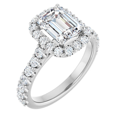 2 1/2 Ctw Emerald Lab-Grown Diamond Engagement Ring