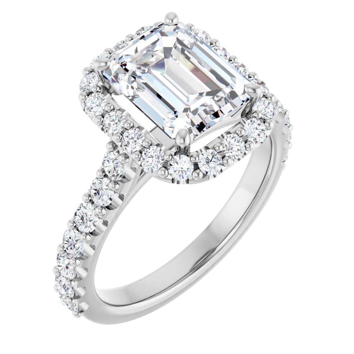 3 1/3 Ctw Emerald Lab-Grown Diamond Engagement Ring
