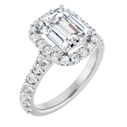 3 1/3 Ctw Emerald Lab-Grown Diamond Engagement Ring
