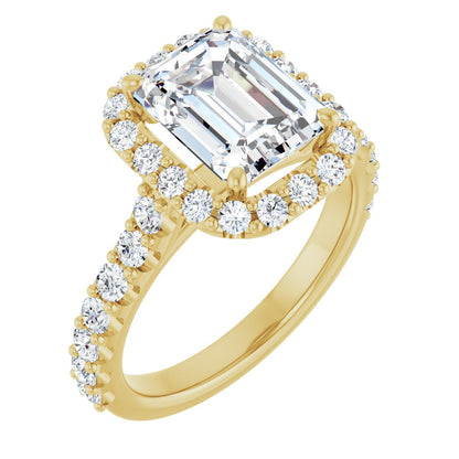 3 1/3 Ctw Emerald Lab-Grown Diamond Engagement Ring