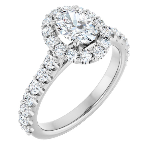 1 1/2 Ctw Oval Lab-Grown Diamond Engagement Ring