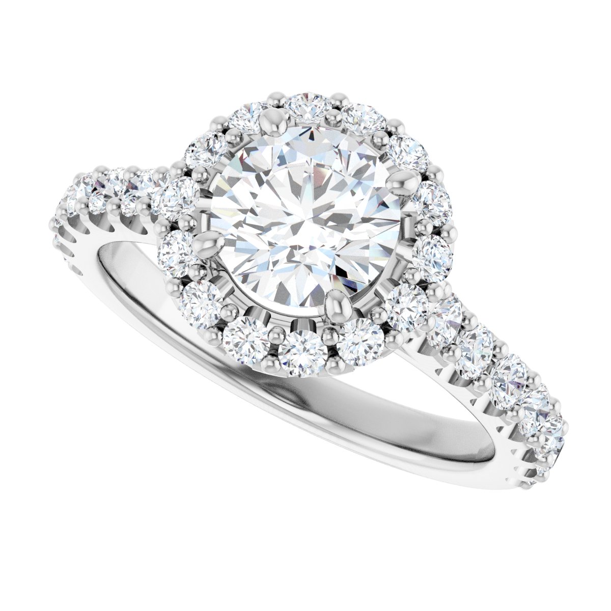 2 Ctw Emerald Lab-Grown Diamond Engagement Ring - White Gold - Lab Grown Diamond