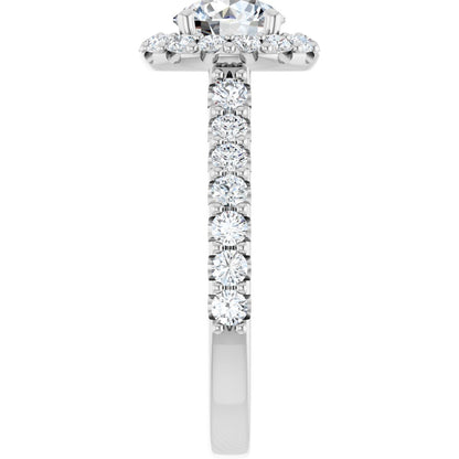 3 1/3 Ctw Emerald Lab-Grown Diamond Engagement Ring - White Gold - Lab Grown Diamond