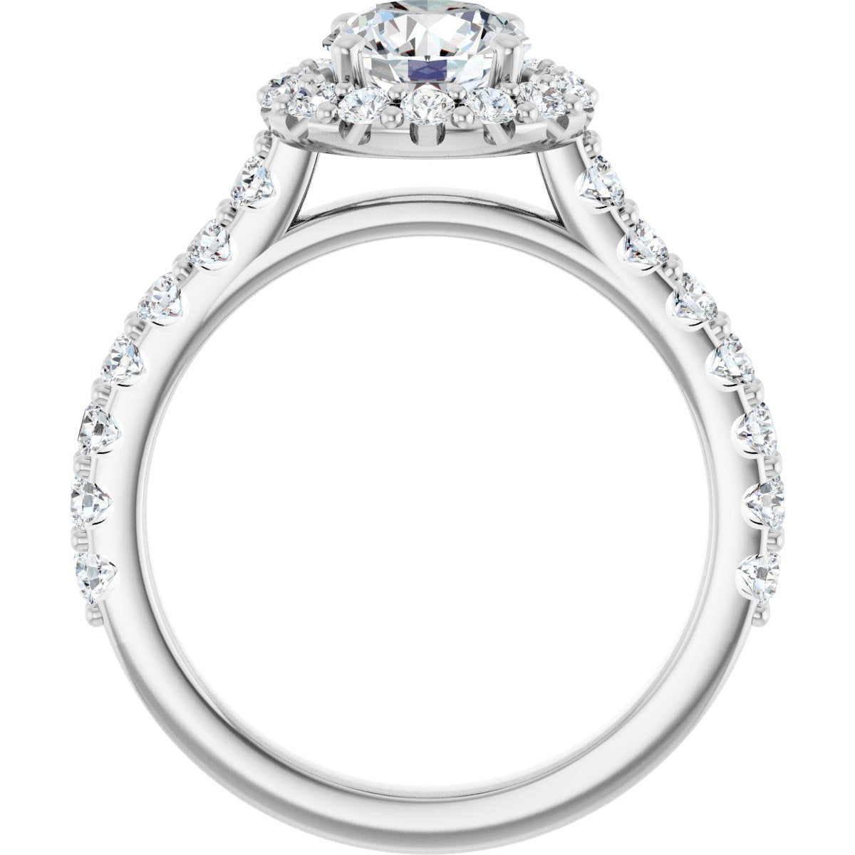 2 1/3 Ctw Oval Lab-Grown Diamond Engagement Ring - White Gold - Lab Grown Diamond
