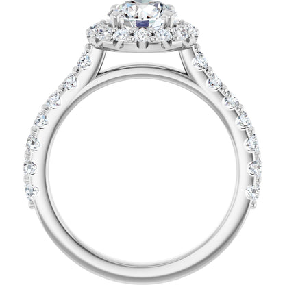 2 1/2 Ctw Emerald Lab-Grown Diamond Engagement Ring - White Gold - Lab Grown Diamond