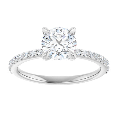 2 1/5 Ctw Lab-Grown Diamond Engagement Ring - White Gold - Lab Grown Diamond