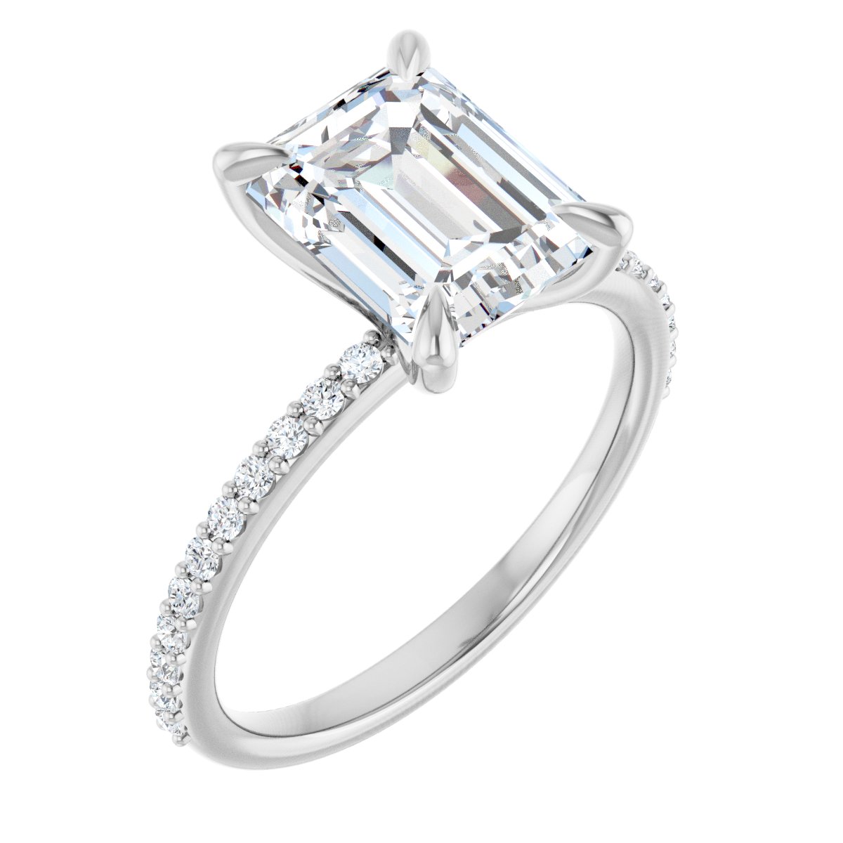 2 3/4 Ctw Emerald Lab-Grown Diamond Engagement Ring