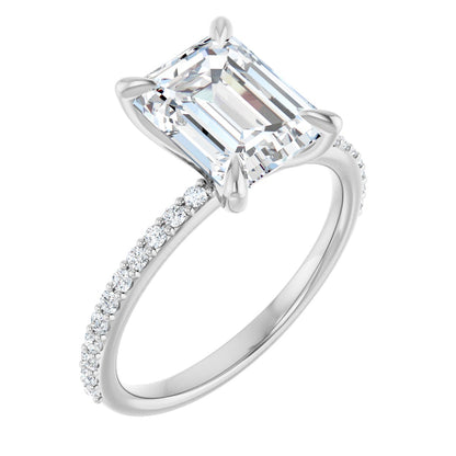 2 3/4 Ctw Emerald Lab-Grown Diamond Engagement Ring