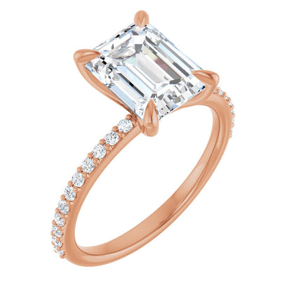 2 3/4 Ctw Emerald Lab-Grown Diamond Engagement Ring
