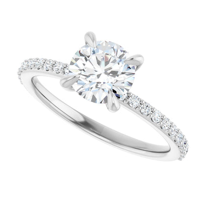 2 3/4 Ctw Emerald Lab-Grown Diamond Engagement Ring - White Gold - Lab Grown Diamond